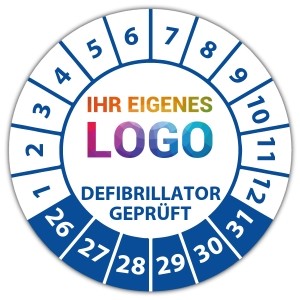 Prüfplakette Defibrillator geprüft - Prüfplaketten VDE / Elektro logo