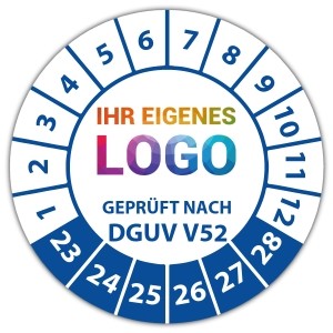 Prüfplakette Geprüft nach DGUV Vorschrift 52 - Prüfplaketten auf Rolle logo