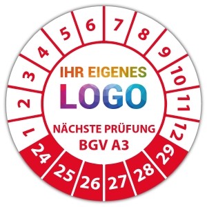 Prüfplakette Geprüft nach BGV A3 Nächster Prüftermin - Prüfplaketten DGUV logo