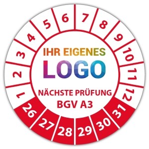 Prüfplakette Geprüft nach BGV A3 Nächster Prüftermin - Prüfplaketten DGUV logo