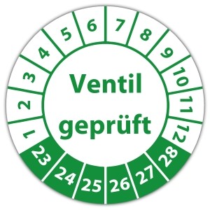 Prüfplakette Ventil geprüft - Prüfplaketten Neutral