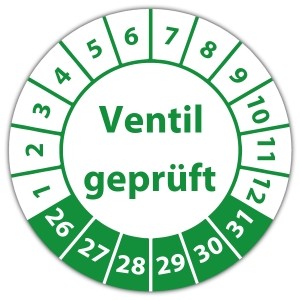 Prüfplakette Ventil geprüft - Prüfplaketten Neutral