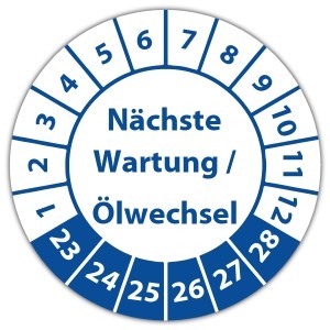 Prüfplakette Nächste Wartung / Ölwechsel - Wartungsaufkleber
