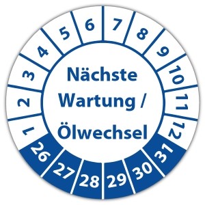 Prüfplakette Nächste Wartung / Ölwechsel - Prüfplaketten Neutral