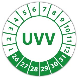 Prüfplakette UVV - Prüfplaketten UVV