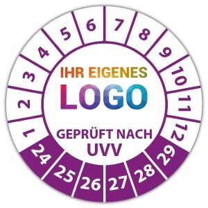 Prüfplakette Geprüft nach UVV - Prüfplaketten auf Rolle logo