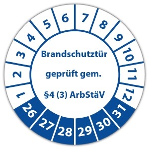 Prüfplakette Brandschutztür geprüft gem. §4 (3) ArbStäV - Prüfplaketten auf Rolle