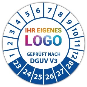 Prüfplakette Geprüft nach DGUV Vorschrift 3 - Prüfplaketten auf Rolle logo