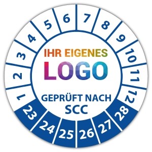 Prüfplakette Dokumentenfolie Geprüft nach SCC -  logo