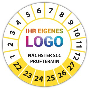 Prüfplakette Dokumentenfolie Nächster SCC Prüftermin -  logo