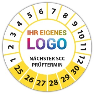 Prüfplakette Dokumentenfolie Nächster SCC Prüftermin -  logo