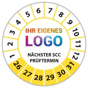 Prüfplakette Dokumentenfolie Nächster SCC Prüftermin - Prüfplaketten Dokumentenfolie logo
