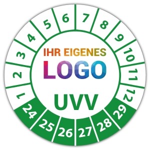 Prüfplakette UVV - Prüfplaketten auf Bogen logo