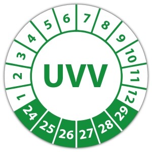 Prüfplakette UVV - Prüfplaketten auf Bogen