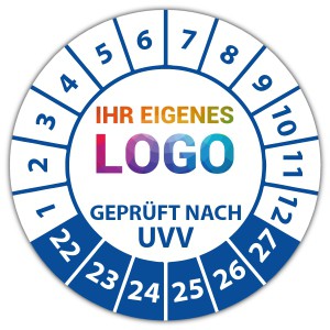 Prüfplakette Geprüft nach UVV - Prüfplaketten auf Bogen logo