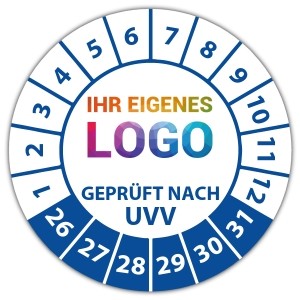 Prüfplakette Geprüft nach UVV - Prüfplaketten rechteck logo