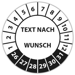 Prüfplakette Dokumentenfolie mit Wunschtext - Prüfplaketten mit Werbung