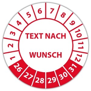 Prüfplakette mit Wunschtext - Prüfplaketten rechteck