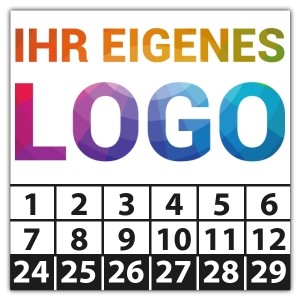 Prüfplakette mit Logo - Prüfplaketten mit Werbung