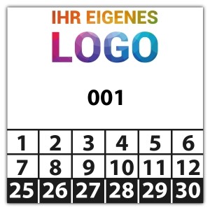 Prüfplakette Nummeriert mit Logo - Prüfplaketten Nummeriert