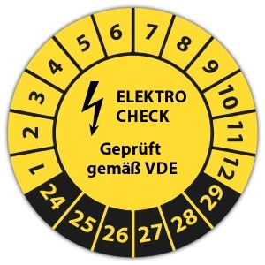 Prüfplakette Dokumentenfolie Elektro-Check VDE - Prüfplaketten VDE / Elektro