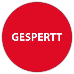 Prüfplakette Dokumentenfolie Gesperrt