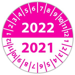 Prüfplakette Dokumentenfolie mit 2 Jahre - Jahr aufkleber 2021