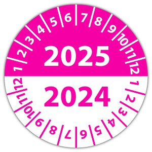 Prüfplakette Dokumentenfolie mit 2 Jahre - Jahr aufkleber 2024