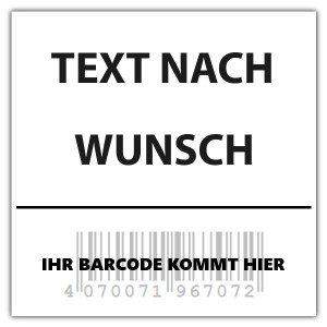Barcode aufkleber mit Wunschtext - Barcode aufkleber