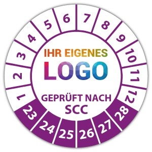 Prüfplakette Geprüft nach SCC - Prüfplaketten UVV logo