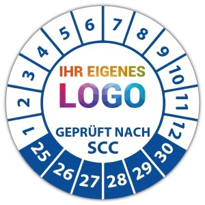 Prüfplakette Geprüft nach SCC - Prüfplaketten auf Bogen logo