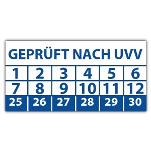 Prüfplakette Geprüft nach UVV - Prüfplaketten UVV