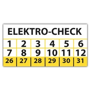 Prüfplakette Elektro-Check - Prüfplaketten rechteck