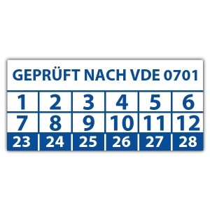 Prüfplakette Geprüft nach VDE 0701 - Prüfplaketten VDE / Elektro