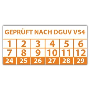 Prüfplakette "Geprüft nach DGUV V54"