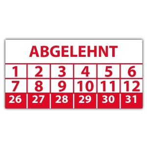 Prüfplakette  Abgelehnt  - Prüfplaketten rechteck