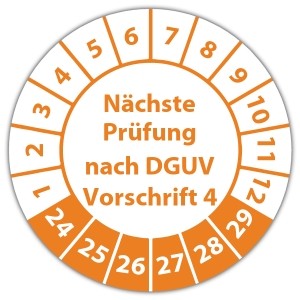 Prüfplakette Nächste Prüfung nach DGUV Vorschrift 4 - Prüfplaketten DGUV