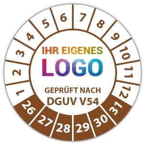 Prüfplakette Geprüft nach DGUV Vorschrift 54 - Prüfplaketten auf Rolle logo