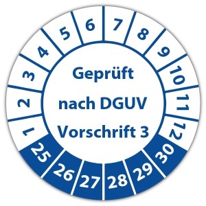 Prüfplakette Dokumentenfolie Geprüft nach DGUV Vorschrift 3 - Prüfplaketten Dokumentenfolie