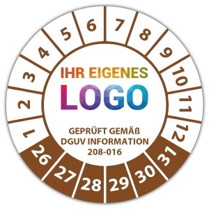 Prüfplakette Dokumentenfolie Geprüft gem. DGUV Information 208-016 - Prüfplaketten Dokumentenfolie logo