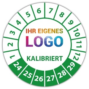 Prüfplakette Dokumentenfolie kalibriert - Prüfplaketten Dokumentenfolie logo