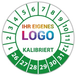 Prüfplakette Dokumentenfolie kalibriert - Prüfplaketten Dokumentenfolie logo
