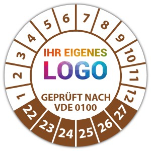 Prüfplakette Geprüft nach VDE 0100 - Prüfplaketten auf Rolle logo