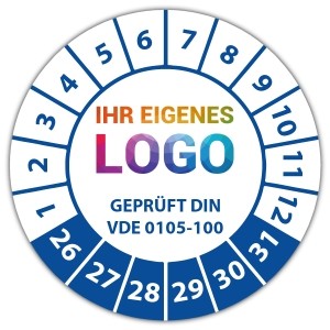 Prüfplakette Geprüft DIN VDE 0105-100 - Prüfplaketten VDE / Elektro logo