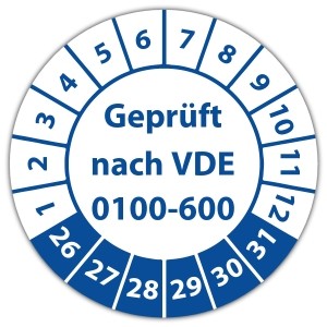 Prüfplakette Geprüft nach VDE 0100-600 - Prüfplaketten VDE / Elektro