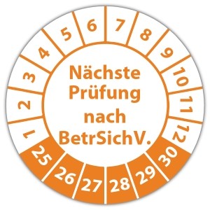Prüfplakette Nächste Prüfung nach BetrSichV. - Prüfplaketten auf Rolle