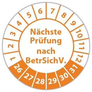 Prüfplakette Nächste Prüfung nach BetrSichV. - Prüfplaketten auf Rolle