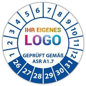 Prüfplakette Geprüft gemäß ASR A1.7 - Prüfplaketten auf Rolle logo