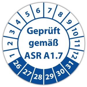 Prüfplakette Geprüft gemäß ASR A1.7 - Prüfplaketten auf Rolle