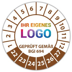 Prüfplakette Geprüft gemäß BGI 694 - Prüfplaketten auf Rolle logo